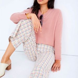 Madewell Emmett Wide-Leg Crop Pants in Rainbow Windowpane